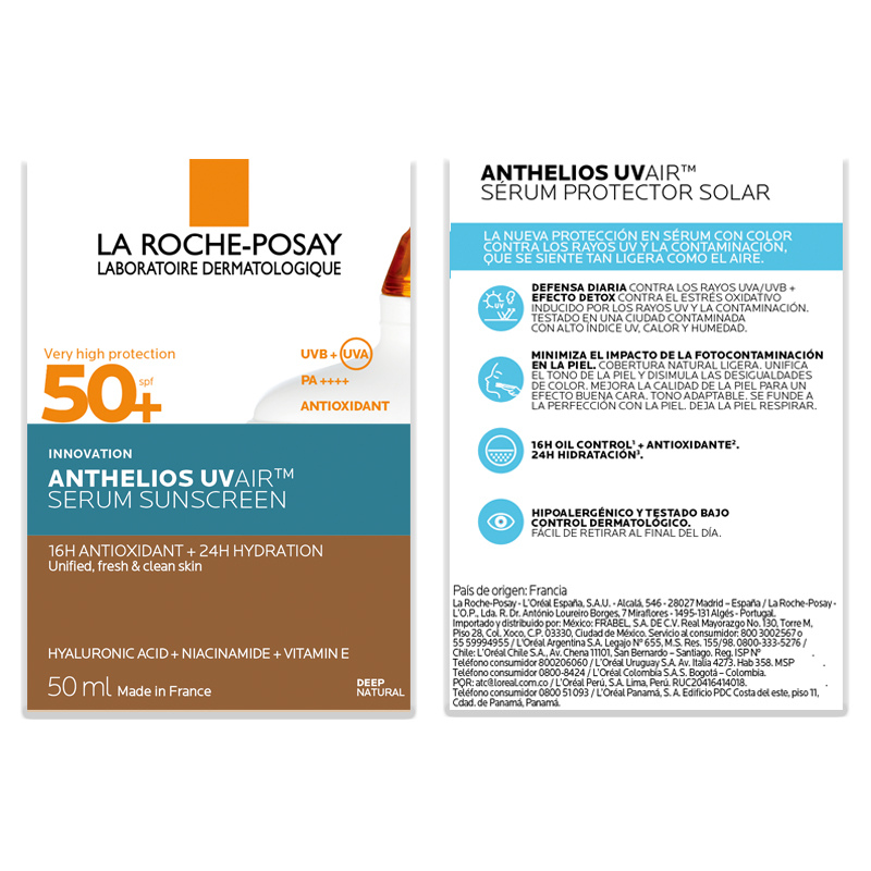 La Roche-Posay ANTHELIOS UV AIR Serum Sunscreen SPF 50+ Tinted (Deep) 50 ml La Roche-Posay