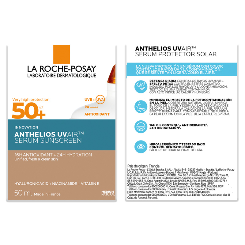 La Roche-Posay ANTHELIOS UV AIR Serum Sunscreen SPF 50+ Tinted (Medium) 50 ml La Roche-Posay