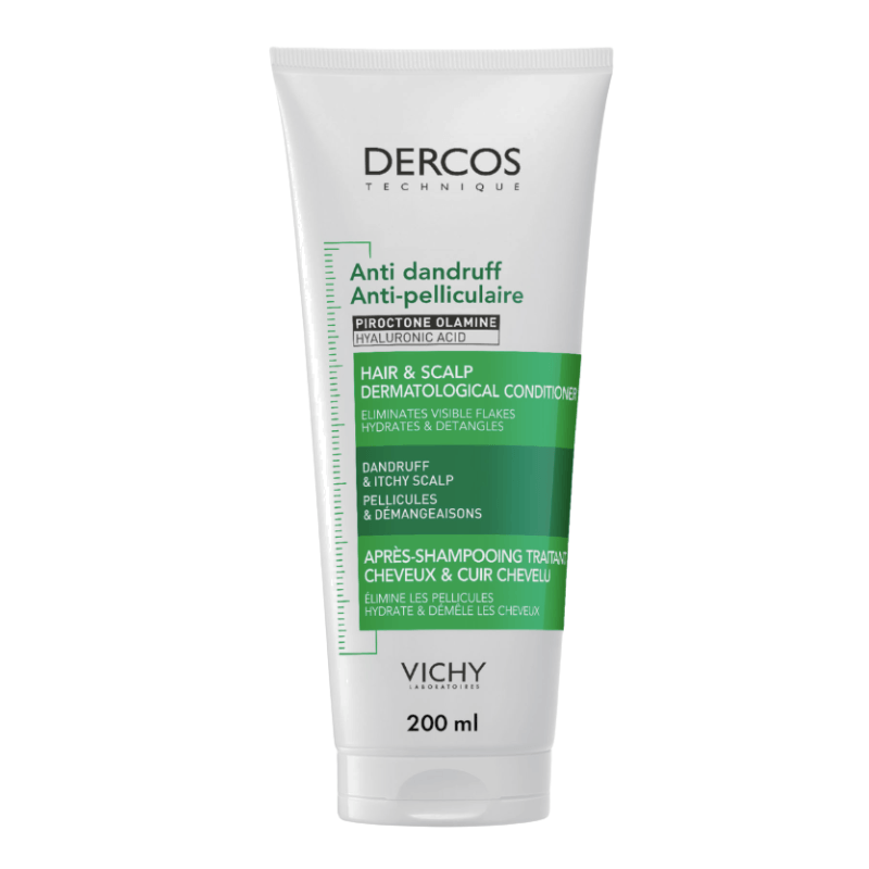 Vichy Dercos Anti-dandruff hair and scalp conditioner on a white background