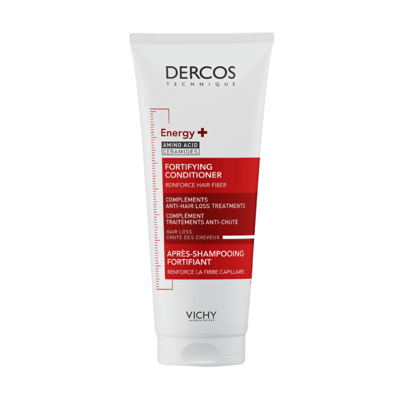 Dercos hair care product tube on a white background