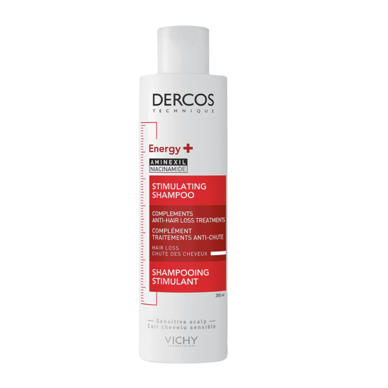 Dercos Energy+ Stimulating Shampoo bottle on a white background