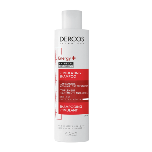 Dercos Energy+ Stimulating Shampoo bottle on a white background