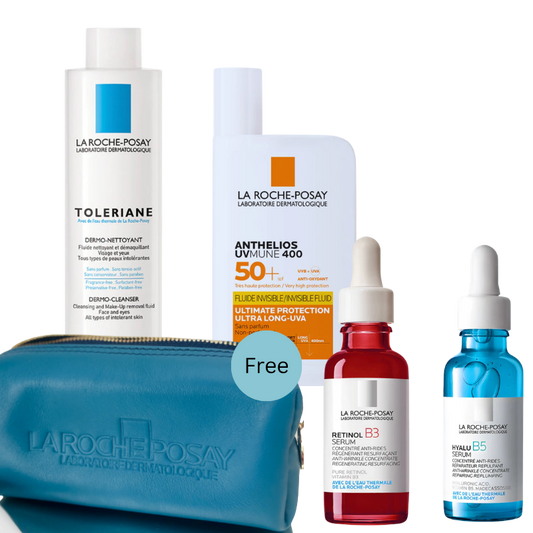 La Roche-Posay Early Age Defense Set + FREE Leather Pouch SkinCeuticals